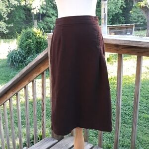 Vintage 1970s wool blend brown skirt small